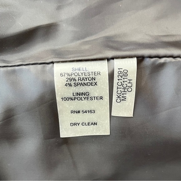 Calvin Klein Women’s Blazer, Notch Lapel, Single Button, Stitch Detail, Grey, 4 - Picture 4 of 6